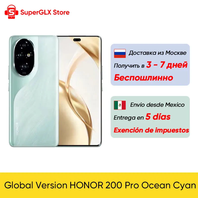 2024 Global Version HONOR 200 Pro Snapdragon 8s Gen 3 5G Smartphone 6.78'' 120Hz AMOLED Display Support HONOR 100W SuperCharge