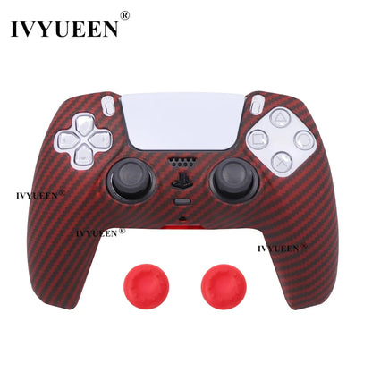 Water Transfer Printing Protective Silicone Case for Sony Playstation 5 PS5 Controller Rubber Cover Joysticks Thumb Grips Caps