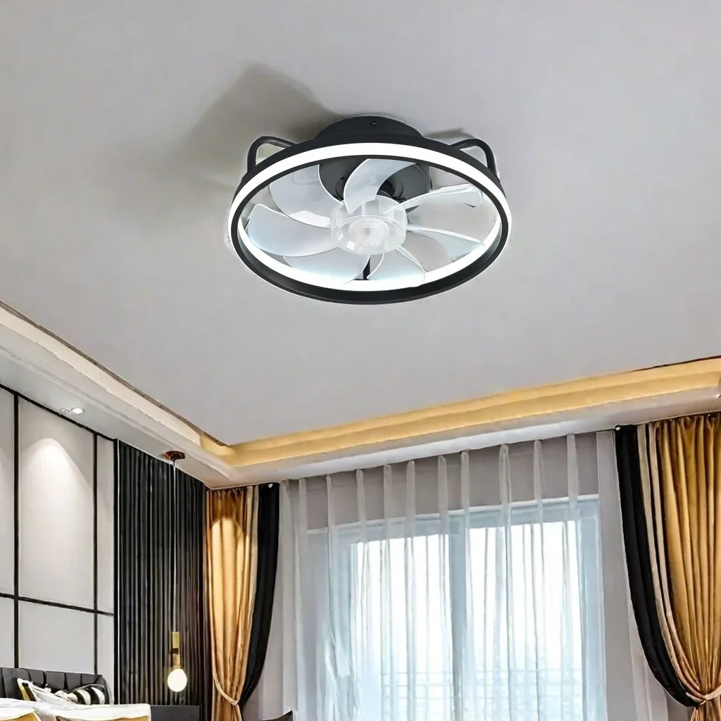 55W Ceiling Fan With Light, Ceiling LED Light Fan with Remote, Electric fan with LED Lamp for Home Rooms Bedroom 34cm