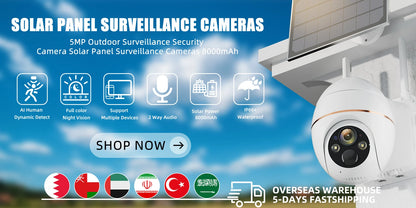 5MP Camera Wifi Outdoor Surveillance Security Camera Solar Panel Surveillance Cameras 6000mAh IP66 Wireless 2 Way Talk Detect