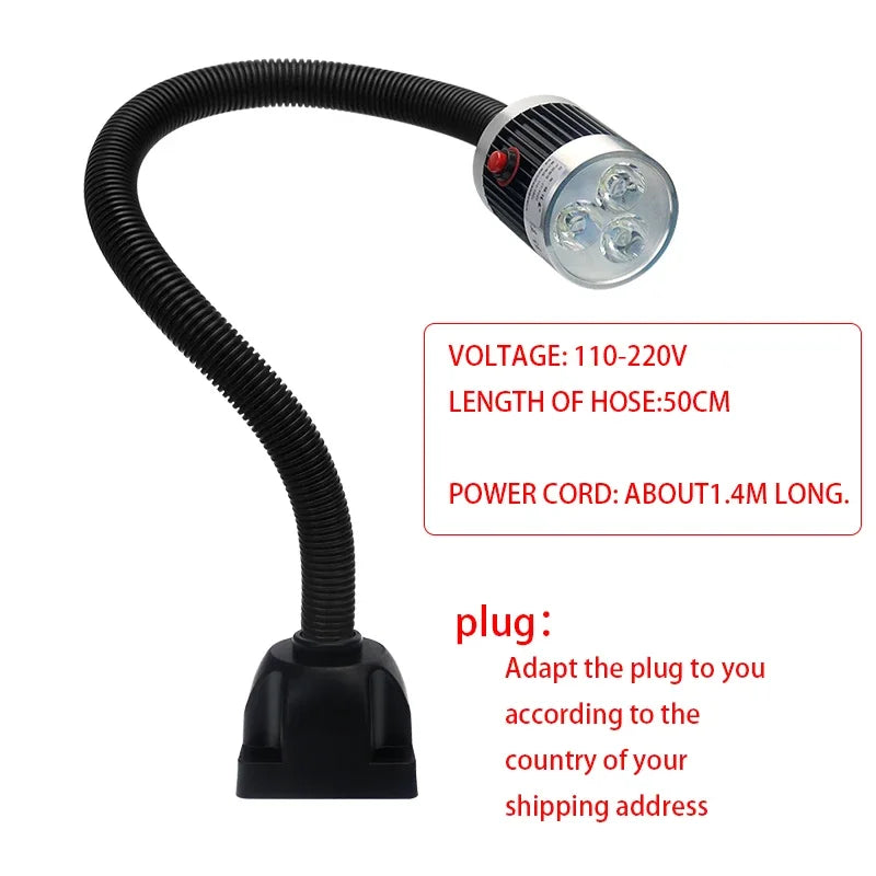 Led Machine Tool Light 3W 6W 9W Long Arm Hose Workshop Working Lights Magnetic / Screw Base Super Bright Industrial Lamp