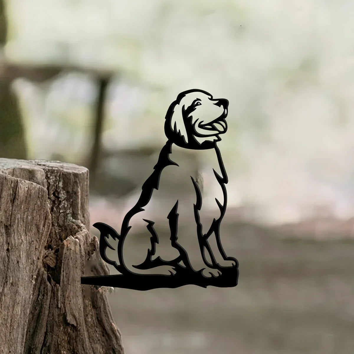 1pc, Metal Golden Retriever Silhouette Puppy Dog Sign Cutout Rustic Outdoor Home & Garden Decor Housewarming Gift For Dog Lovers