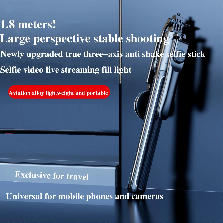 Selfie Stick Travel Portable Mobile Phone Selfie Stick Artifact 360 Degree Universal Axis Rotating Landing Tripod ﻿