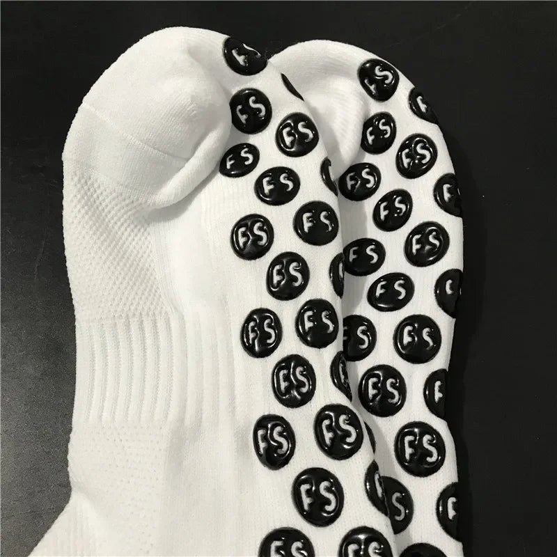 4Pairs/Lot FS Football Socks New Style Round Silicone Suction Cup Grip Anti Slip Soccer Socks Sports Men Baseball Rugby Socks