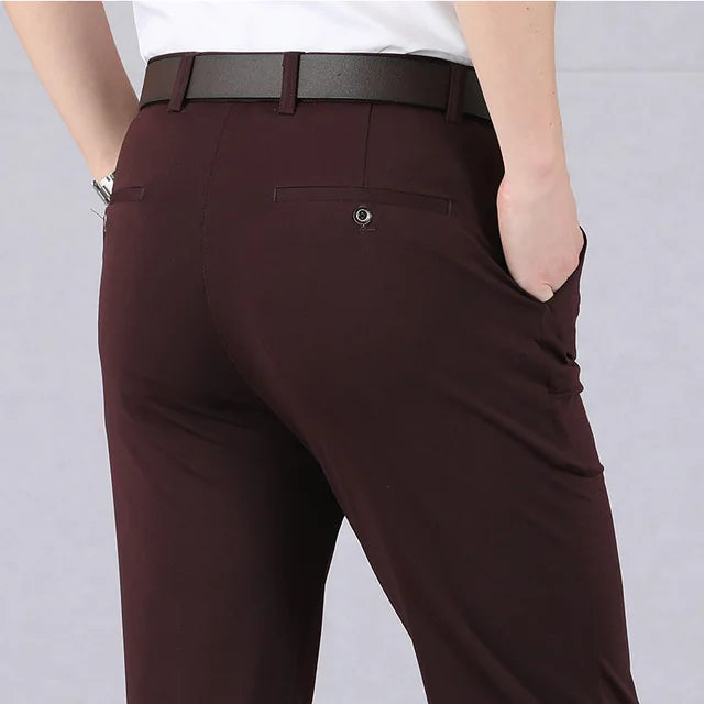 High Stretch Men's Classic Pants Spring Summer Casual Pants High Waist Trousers Business Casual Pants Dropshipping