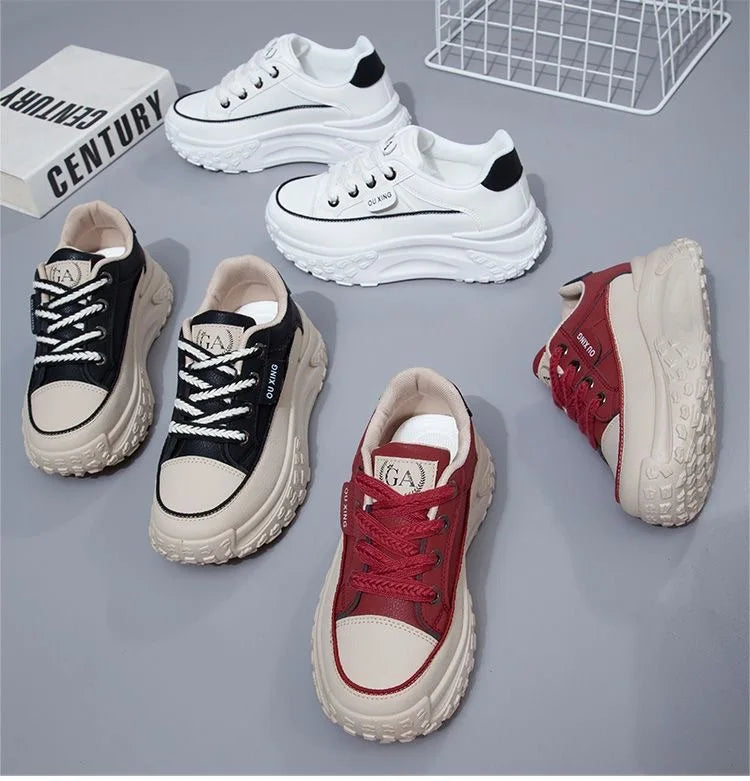 The New Retro Women Shoes Spring Platform Shoes Casual Sneakers Versatile Fashion Designer Shoes High Quality  Women Sneakers