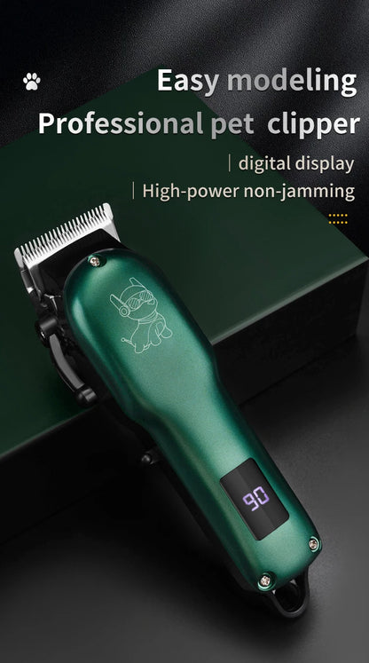 Professional Dog Hair Clipper All Metal Rechargeable Pet Trimmer Cat Shaver Cutting Machine Puppy Grooming Haircut Low Noice