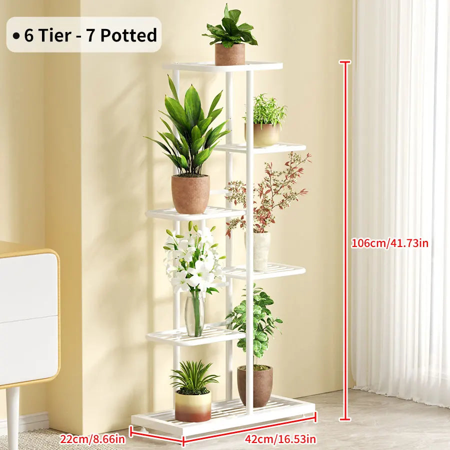 Cordlal Shining Stand For Flowers Iron 6/7/8Layers Plant Holder Storage Shelf Pot Rack Organizer Home Garden Decoration