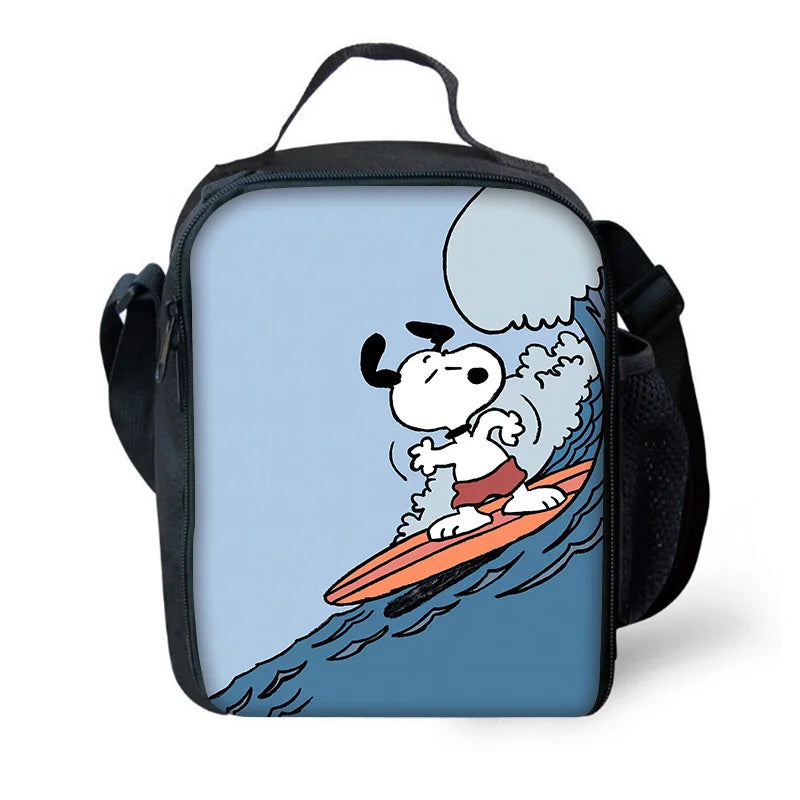 Cartoon Cute S-SnoopyS 3 pcs set Child School Backpack with Lunch Bags ,Pencil Bags ,School Bags for Boys Girls Best Gift