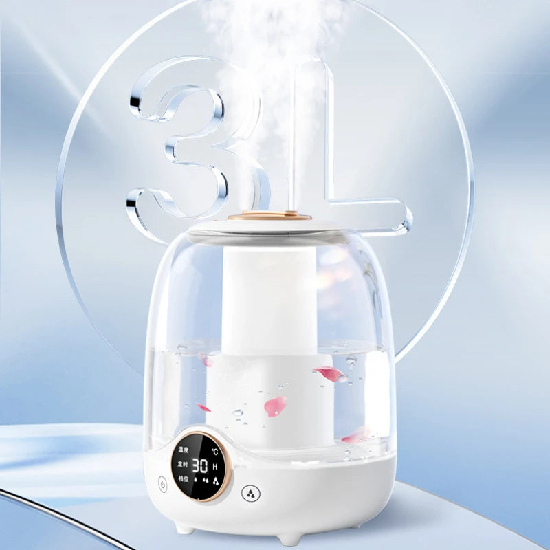 Double Spray 3L High Capacity Humidifier Colorful Lighting Household Office Desktop High Fog Air Humidifier Air Purifier