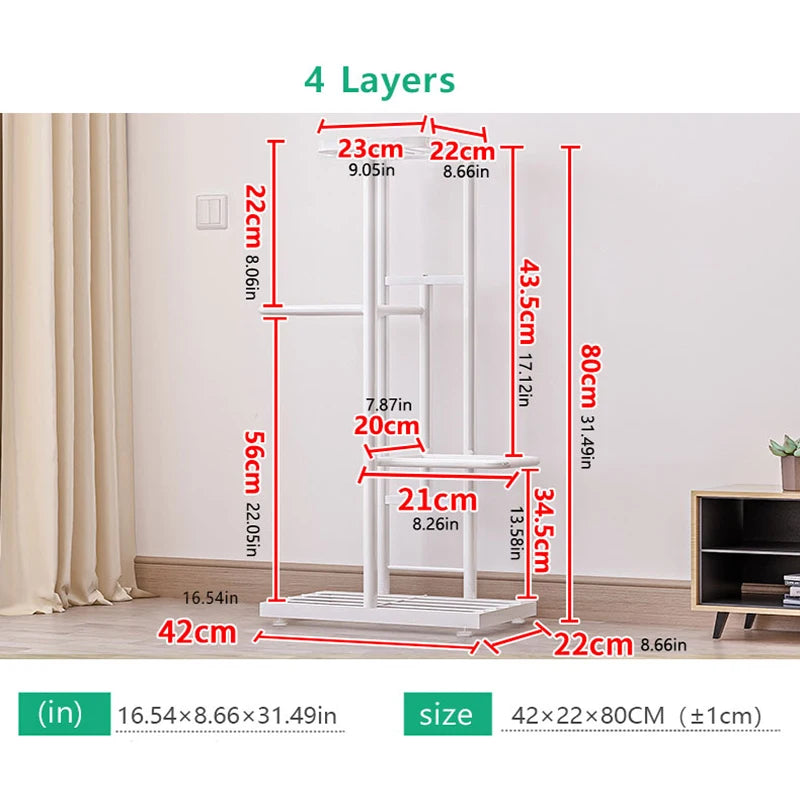 Plant Shelves Iron Potted Flower Plant Stand Rack Multiple Flower Pot Holder Shelf Indoor Outdoor Planter Display Organizer