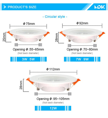 10pcs LED downlight 5W 7W 9W 12W Angle adjustable ceiling light spotlights 3W rotating AC220V 110V indoor lighting