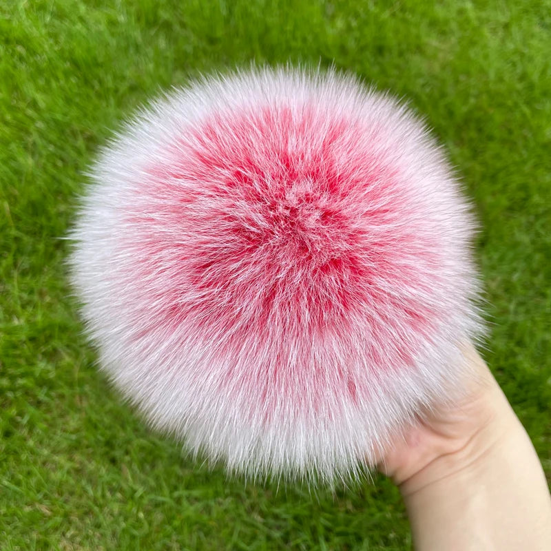 Real natural fox fur pompom raccoon fur pom pom for hat beanies For Caps Bags Scarf