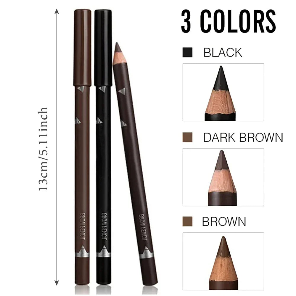 6pcs Eyebrow Eyeliner Pencils Makeup Pen Black Waterproof Eye Brow Pencil Long-lasting Nice Color Eye Brow Gel Pen Makeup Tools