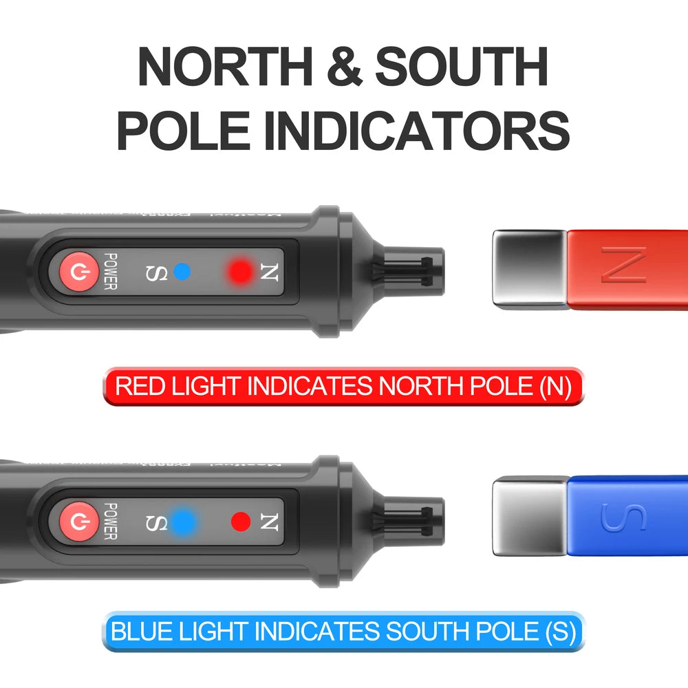 MASTFUYI Handheld Magnetic Pole Pen Polarity Tester N/S Pole Identify Tool North & South Magnetic Pole Detector