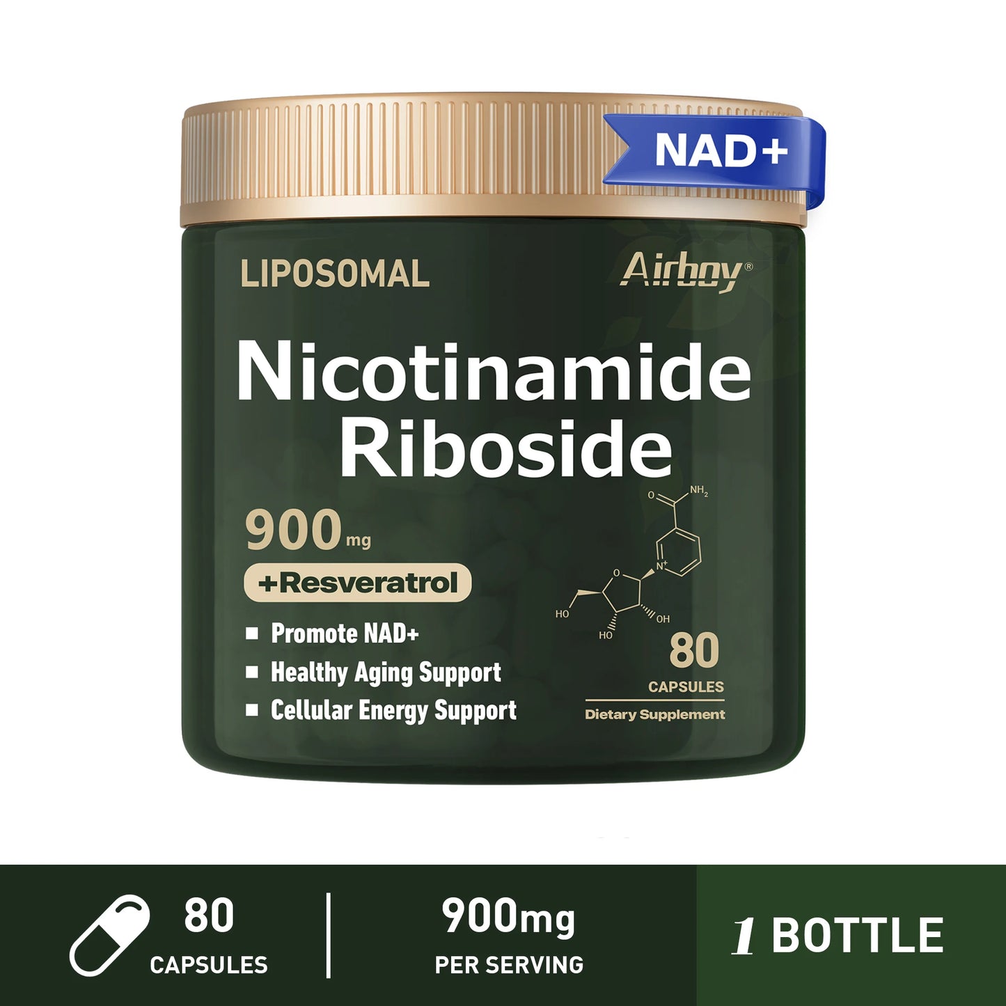 Nicotinamide Riboside - Anti-aging, Helps Boost Energy, Promotes Cell and Skin Health, Promotes Blood Circulation