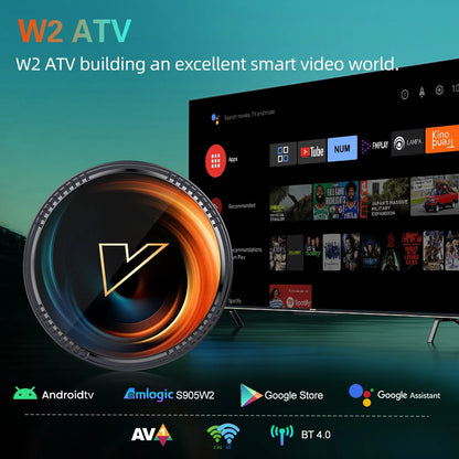 VONTAR W2 ATV androidtv 11.0 Smart TV Box Amlogic S905W2 Google Voice Input 8K Video 4K@60fps AV1 Dual Wifi BT4.0 Media Player