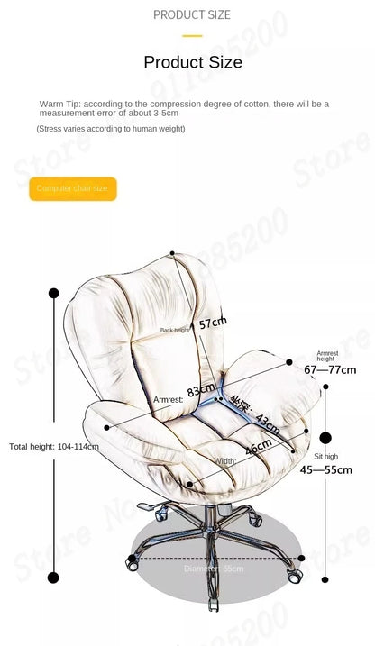 Lazy silla game Sofa Chair Office Chair Home Study Bedroom Chair Lifting Rotating Adjustable Widened Cushion with Foot Rest