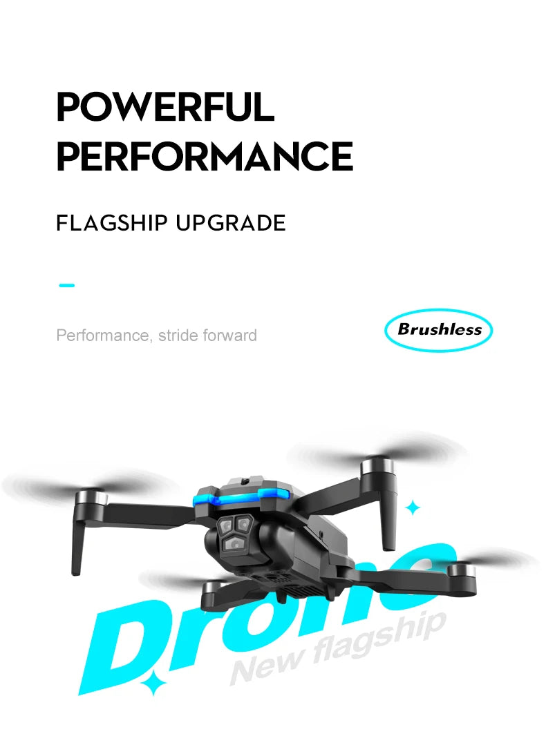 New S8S RC Drone Brushless 8K Three ESC Camera Optical Flow 360° Obstacle Avoidance Headless Mode Foldable Quadcopter