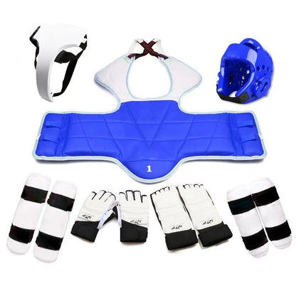 eight-piece Set Taekwondo Equipment Helmet Kickboxing Armor Guantes De Boxeo WTF Foot Gloves Game Equipment Capacete