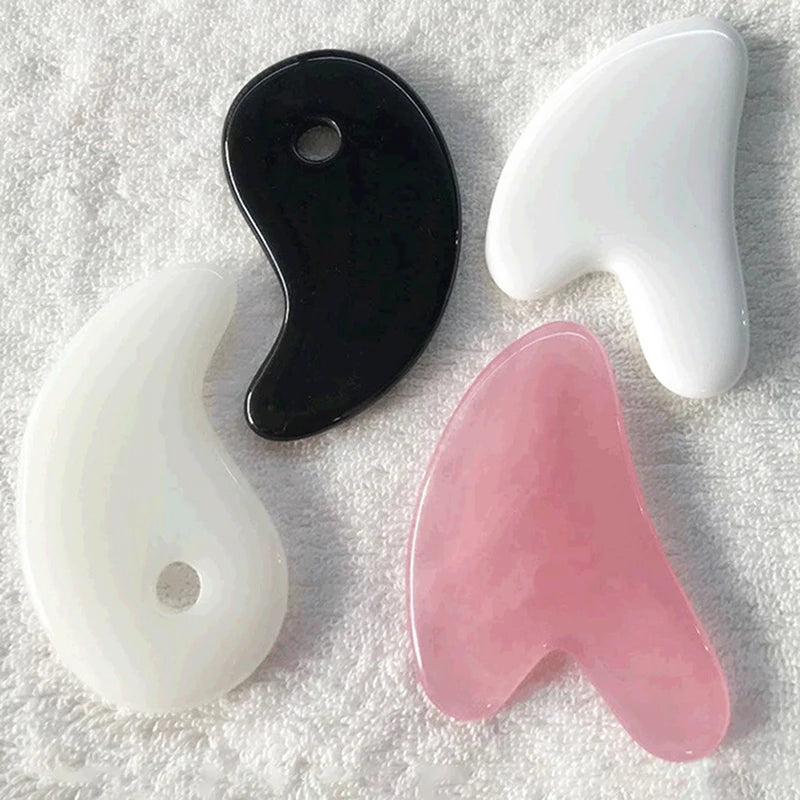 Natural Resin Jade Stone Gua Sha Gouache Scraper Massager for Face Body Facial Skin Lifting Wrinkle Remove Beauty SPA Care Tools