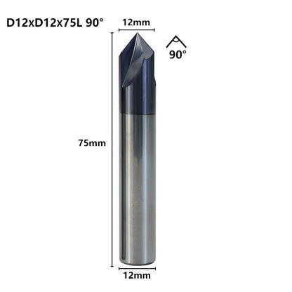 3 Flute Chamfer Milling Cutter 60/90/120 Degrees CNC Router Bit 2-12mm Carbide Chamfering End Mill CNC Engraving Milling Tool