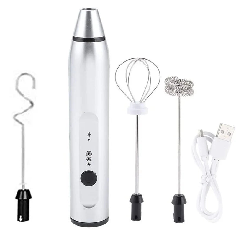 Handheld Electric Mixer with 3 Speed Setings Multipurpose USB Charging Whisk Electric Egg Mixer Coffee Mixing Tool Home Kitchen