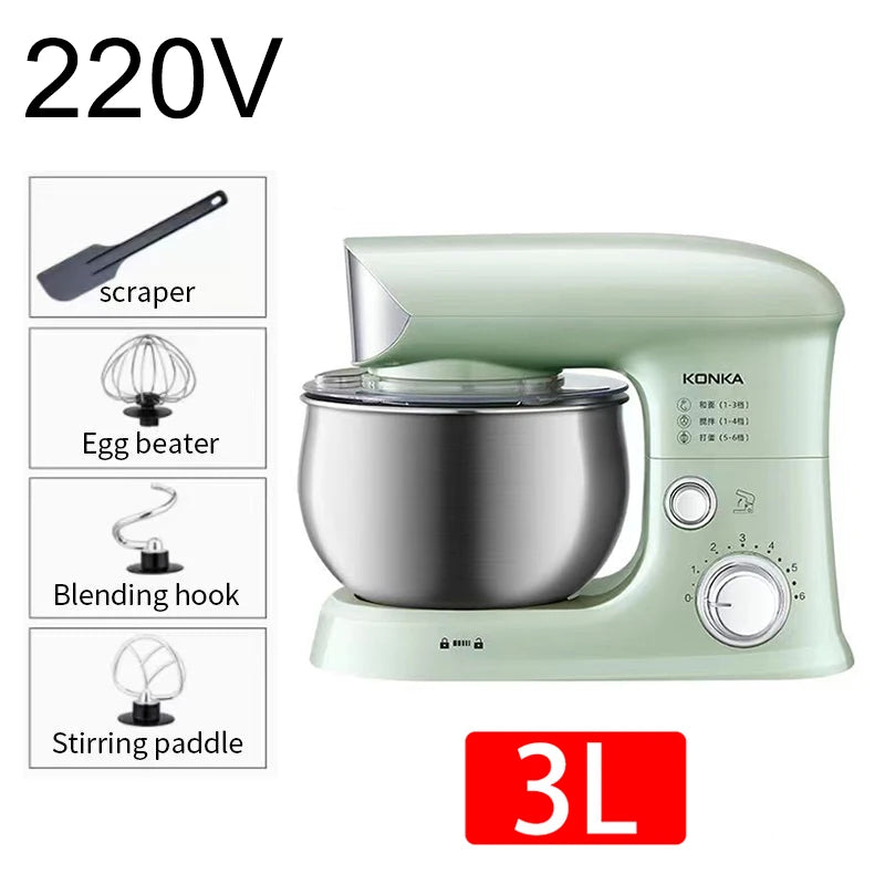 New 2024 Kangjia Chef Machine Home Multifunctional and Noodle Kneading Machine Fully Automatic Egg Beater Mixer 3L Introduction