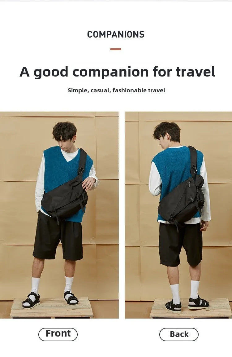 Causal Nylon Shoulder Man Bag Japanese Teenager School Laptop Sling Men's Bag Streetwear Travel Cross Bag Messenger Bags for Men