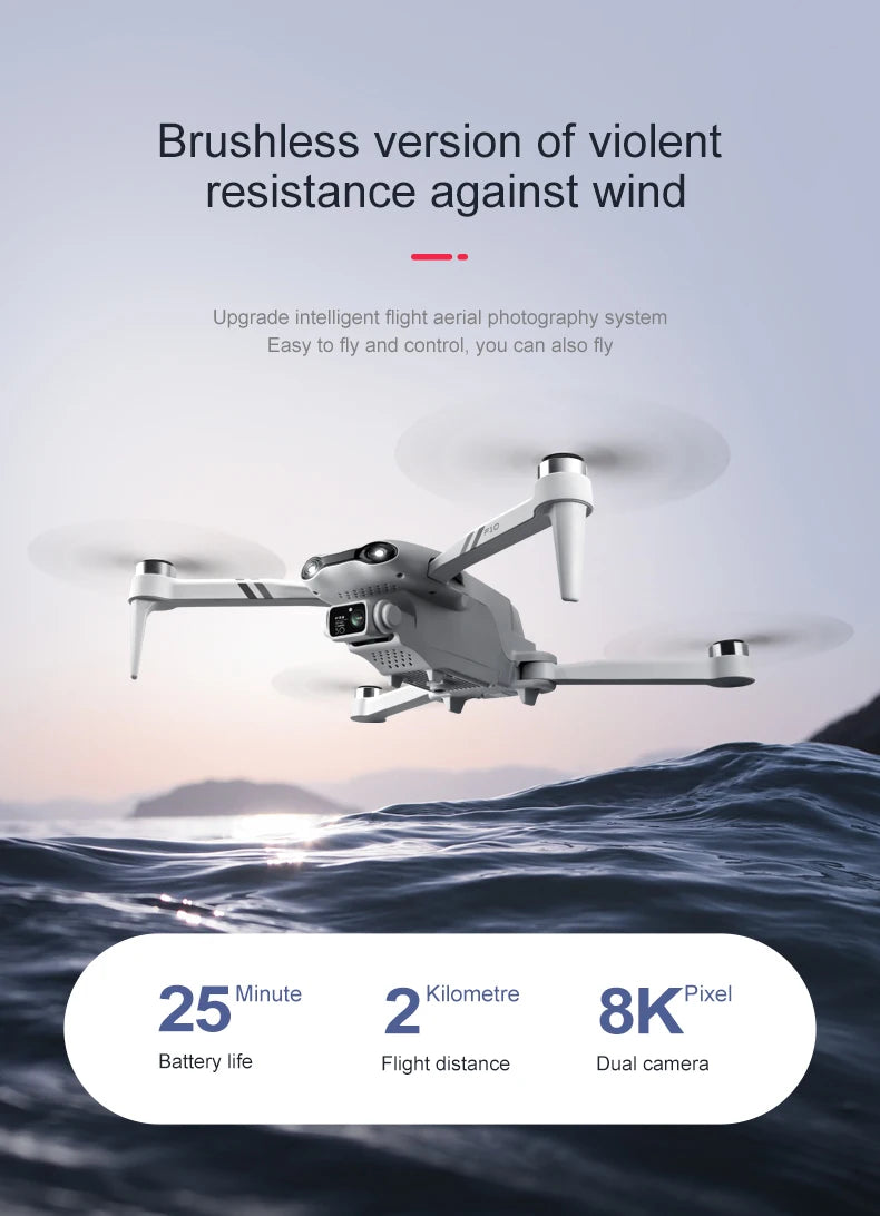 4DRC F10 RC Drone GPS 6K HD Dual Camera Wide-Angle 5G WIFI Fpv Quadcopter Brushless Foldable Obstacle Avoidance Aerial UAV 2KM