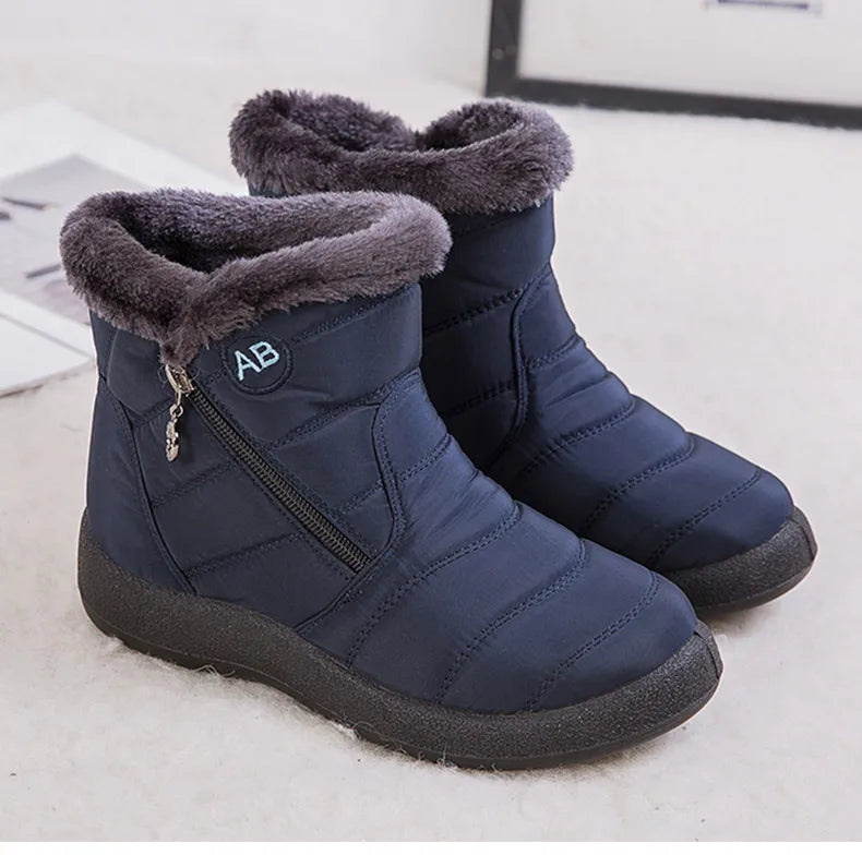 Women's Boots Women's Ankle Boots With Fur Winter Shoes Women Low Heels Winter Boots Snow Waterproof Botas Mujer Winter Footwear