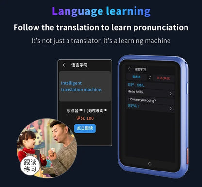 S30 Translator 4G Full Netcom SIM Card WIFI Intelligent Real Time 138 Language ChatGPT Smart AI Voice Photo Translation