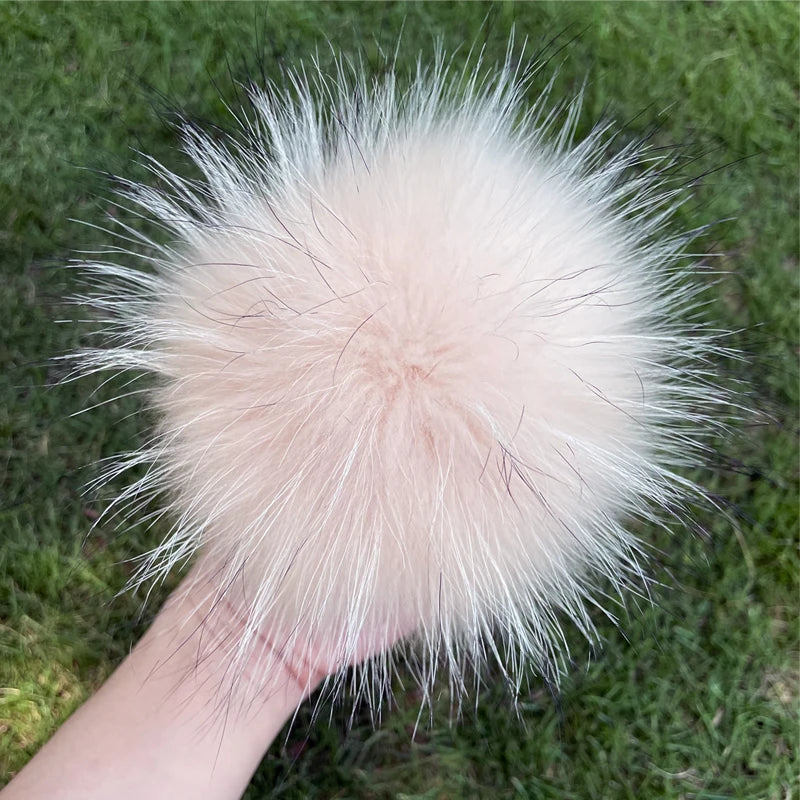 Real natural fox fur pompom raccoon fur pom pom for hat beanies For Caps Bags Scarf