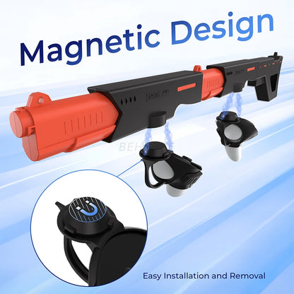 Magnetic Suction Quick Release Pistol Shooting For Quest 3 Machine Gun Handle Game Controller For Meta Quest 3 VR Accessories