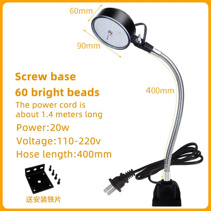 LED CNC Workshop Working Lamp Lathe Industrial light 12/20W 110-220V Flexible gooseneck Magnetic Base Lamp for Workbench