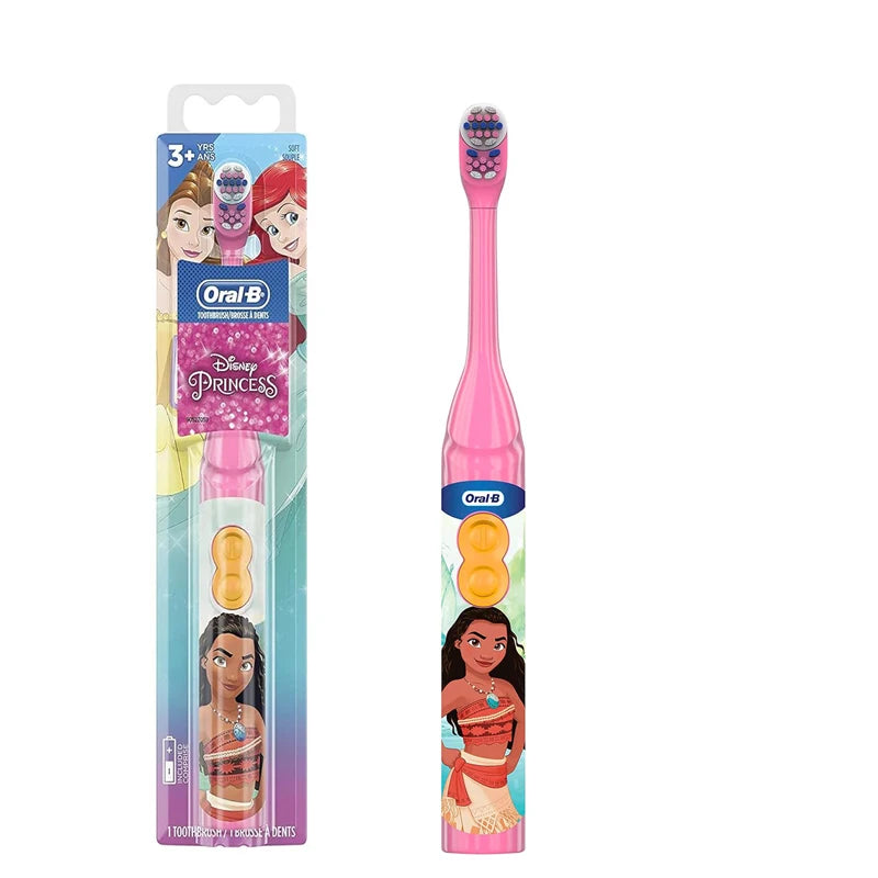 Oral-B Kids Electric Toothbrush Soft Bristle Gentle Clean Teeth Featuring Princess for Girl Toddlers Tooth Brush for kids age 3+