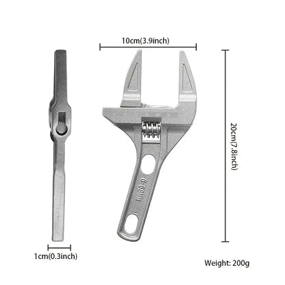 Mini Adjustable Bathroom Adjustable Wrench Strong Clamping Large Open End Multifunctional Aluminum Spanner Bathroom Repair Tool