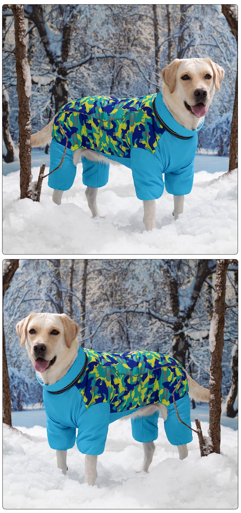 Winter Warm Dog Jacket For Large Dogs Waterproof Big Dog Jumpsuit Clothes Labrador Doberman Coat Clothing For Medium Large Dogs