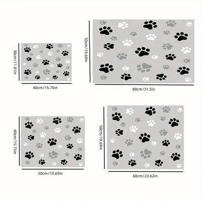 1Pc Absorbent Pet Feeding Mat For Dogs amp Cats Leak Proof Easy Clean Multi-Purpose With Creative Print Design Washable Pet Mat