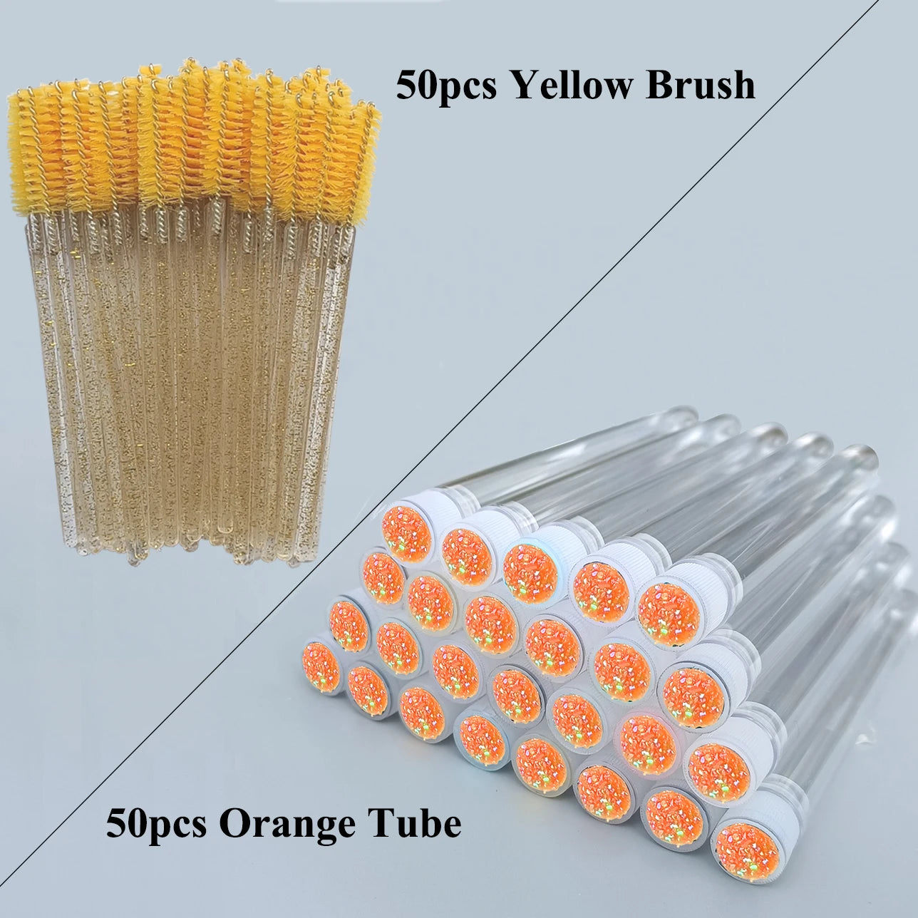 50/100pcs Reusable Eyebrow Brush Tube Disposable Mascara Wands for Eyelash Extension Replaceable Dust-proof Eye Lash Brushes