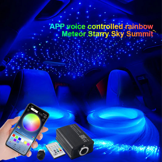 New 16W Twinkle Starry Sky Lights For Car RGBW Star Ceiling Fiber Optic Ambient Lighting Kit App Music Control Home Decoration