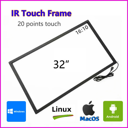 32 Inch Multi-Touch 20 Points IR Touch Frame, IR Touch Panel, Infrared Touch Screen Overlay without Glass