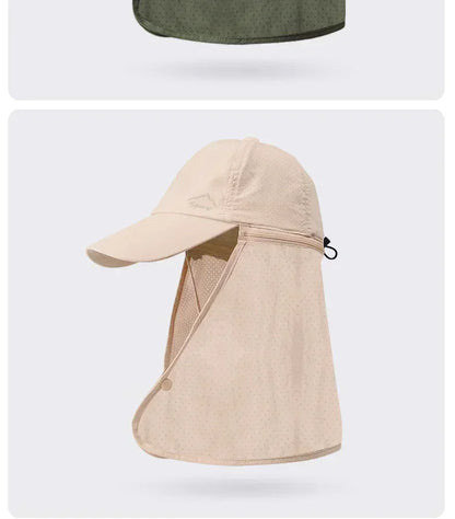 Men Summer Fishing Sun Protection Baseball Cap Quick Drying Waterproof Detachable Sun Cap Shawl Women Outdoor Bicycle Visor Nasi