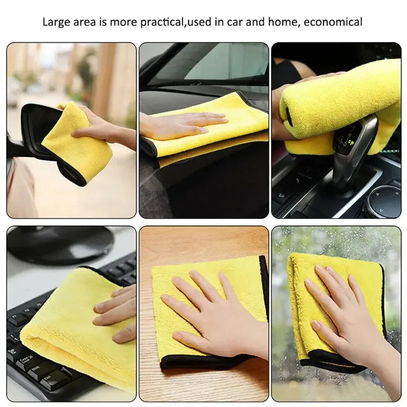 20/1Pcs Thicken Microfiber Cloths Double Sides Cleaning Towels Car Washing Drying Cloth Super Absorbent Auto Detailing Towel Rag