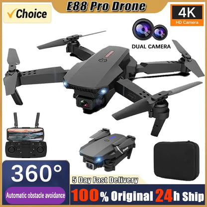 2024 E88Pro RC Drone 4K Professinal With 1080P Wide Angle HD Camera Foldable Helicopter WIFI FPV Height Hold Gift Toy