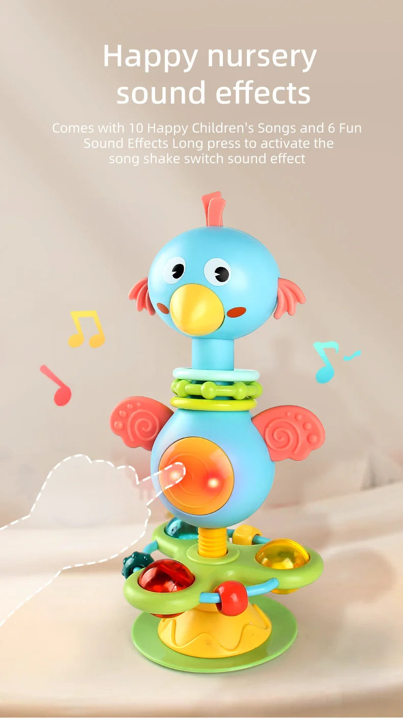 Baby cartoon soothing ringing toy fun sound effects nursery rhyme baby dining table suction cup puzzle early education toy