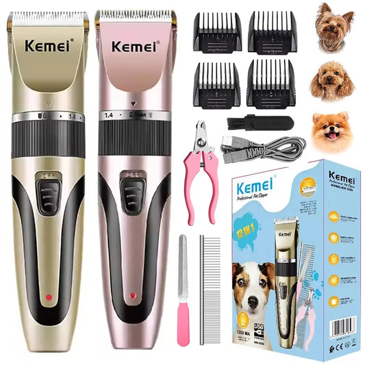 Professional Pet Grooming Clipper Kit Dog Hair Trimmer Electric Cat Shaver ceramic blade Rechargeable Animals Haircut Machine