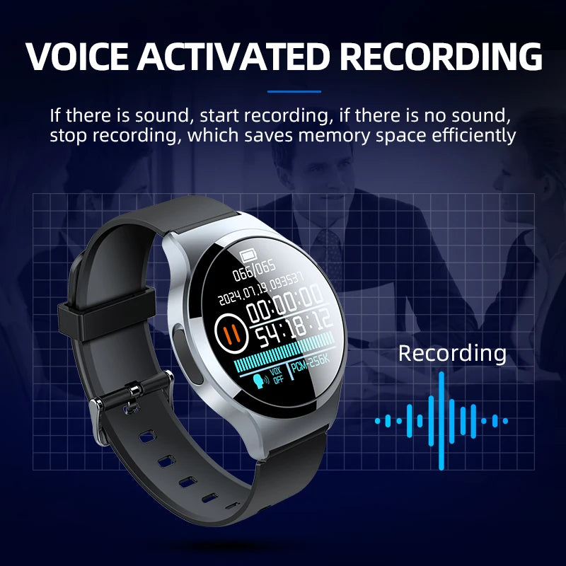 Mini Sound Activated Digital Voice Recorder Watch4-32GB HD Noise Cancel Smart Audio Recorder Mini Usb Disk Dictaphone Mp3 Player