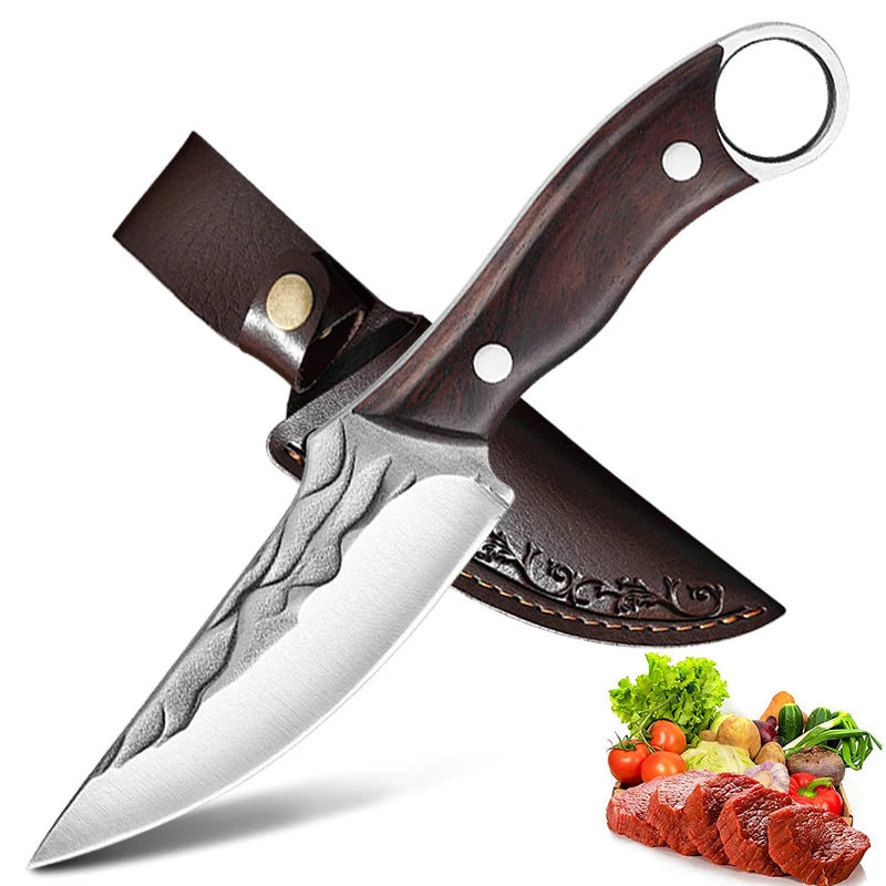 Kitchen Knives Stainless Steel Forged Boning Knife Full Tang Chef Knife Meat Cleaver Fruit Slicing Knife Kitchen Supplies