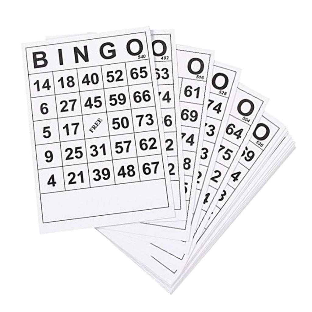 60pcs Large Bingo Cards Easy Read for Adults & Children Bingo Game Cards Sheets 0 To 75 Digits 5.9x7.1